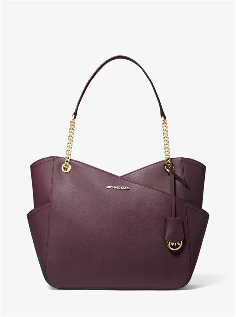 jet set large leather shoulder bag michael kors|michael kors jet set saffiano.